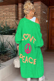 Love & Peace Oversized Cardigan