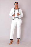 Contrast Trim Knit Three Piece Set - 51008