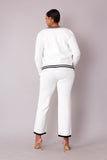 Contrast Trim Knit Three Piece Set - 51008