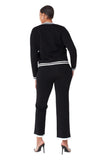 Contrast Trim Knit Three Piece Set - 51008