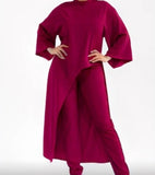 Women’s High-Low Two-Piece Pant Set – Classy Business Casual Outfit (Medium to plus size 3X)