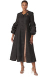 Formal Dress Robe with Puff Sleeves with Pearl Cross Accent- 4850