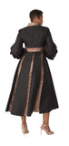 Formal Dress Robe with Puff Sleeves with Pearl Cross Accent- 4850