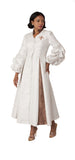 Formal Dress Robe with Puff Sleeves with Pearl Cross Accent- 4850
