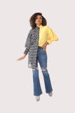 Woven Top with Contrasting Printed Panel- 81988