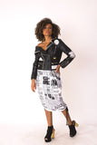 Woven Print Midi Skirt - 81927