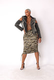 Woven Print Midi Skirt - 81927