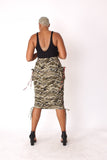 Woven Print Midi Skirt - 81927
