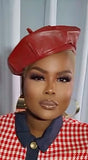 Faux Leather Beret Hat – Chic Women’s Vintage Parisian Style | Black • Red • Brown