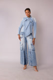 Bow Detail Denim Top -82417