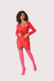 Sleek Leather Zip-Up Dress - 81857
