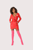 Sleek Leather Zip-Up Dress - 81857