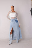 Long Denim Skirt- 82309