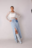 Long Denim Skirt- 82309