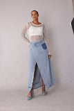 Long Denim Skirt- 82309