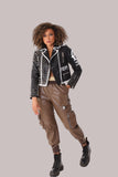 Studded Leather Jacket -81852