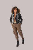 Studded Leather Jacket -81852