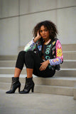 Vibrant Studded Leather Jacket -81765