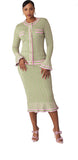 Mint & Pink Greek Key Knit Suit -5331