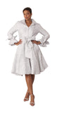 Brocade Bell Sleeve Coat Dress -9756