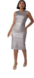 Elegant Brocade Dress with Matching Jackets - 4859