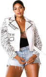 Leather Jacket with Detachable Sleeves -81941