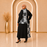 Black Love Print Longline Duster Cardigan – Small to X-Large