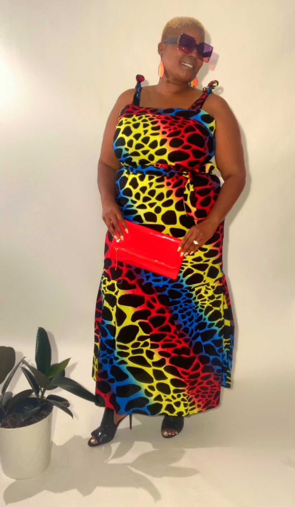Colors Splash Authentic African Print Maxi Dress - Treasured Joule