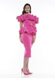 Fuchsia Peplum Elegance