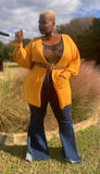 Mustard Cardigan Bubble Sleeves and Pockets